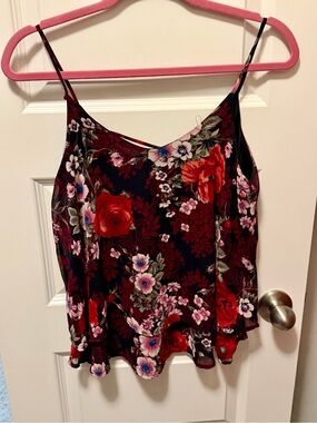fab'rik Black Floral Spaghetti Strap Camisole
